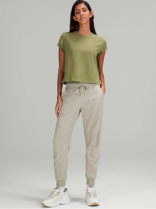 lululemon athletica Tops - Lululemon Classic-Fit Cotton-Blend Cropped Short Sleeve Workout Run T-Shirt
